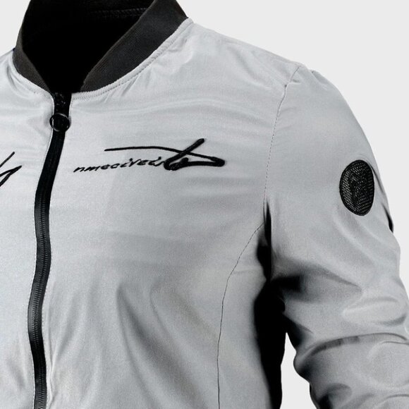 Gray Casual Men's Bomber Jacket - Picture 6 of 6